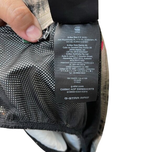 G-Star Raw Carnic All Over Print Swimming Shorts Men’s Size Large Elastic Waist - Picture 6 of 10